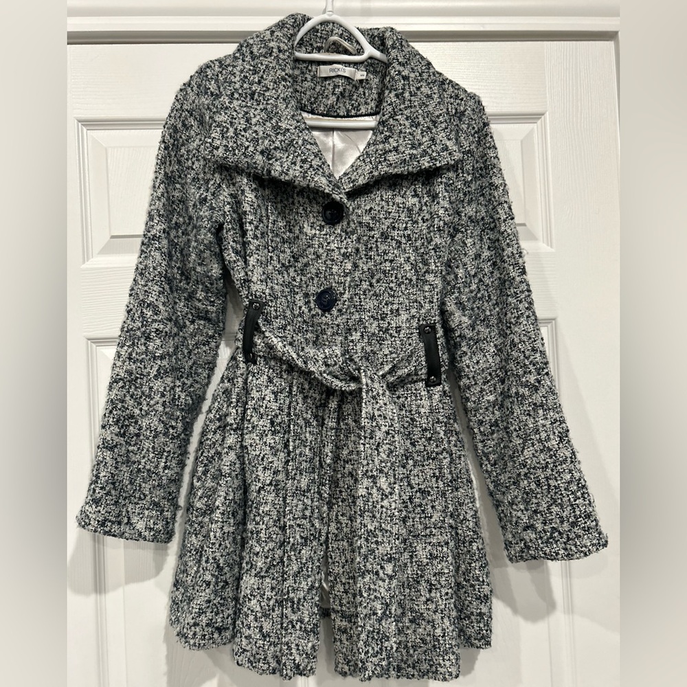 Ricki's Navy and White Tweed Teddy Jacket